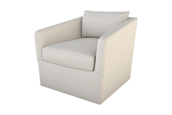 Moss Home Aston Swivel Chair - Cozy Hot Seat With Plush Down Feather Cushions In Elegant Vanilla Fabric Vanilla 90% Polyester,10% Linen Asto-cha-33-hotvan