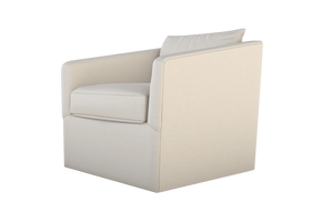 Moss Home Aston Swivel Chair - Cozy Hot Seat With Plush Down Feather Cushions In Elegant Vanilla Fabric Vanilla 90% Polyester,10% Linen Asto-cha-33-hotvan