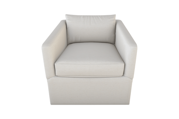 Moss Home Aston Swivel Chair - Cozy Hot Seat With Plush Down Feather Cushions In Elegant Vanilla Fabric Vanilla 90% Polyester,10% Linen Asto-cha-33-hotvan