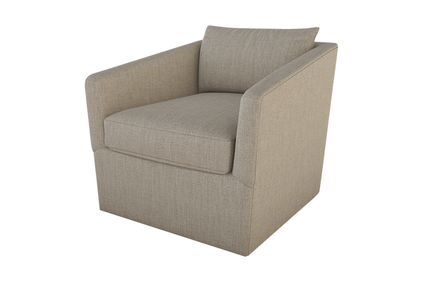 Moss Home Aston Swivel Chair: Cozy Cement Fabric With Plush Down Feather Cushions For Ultimate Comfort Cement 99% Polyester,1% Polyester Chenille Asto-cha-33-lowcem
