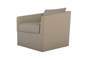 Moss Home Aston Swivel Chair: Cozy Cement Fabric With Plush Down Feather Cushions For Ultimate Comfort Cement 99% Polyester,1% Polyester Chenille Asto-cha-33-lowcem