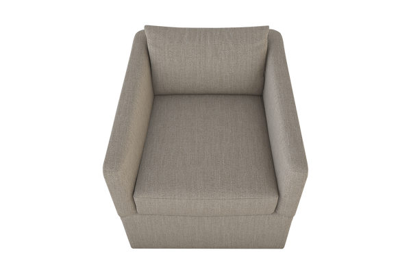 Moss Home Aston Swivel Chair: Cozy Cement Fabric With Plush Down Feather Cushions For Ultimate Comfort Cement 99% Polyester,1% Polyester Chenille Asto-cha-33-lowcem
