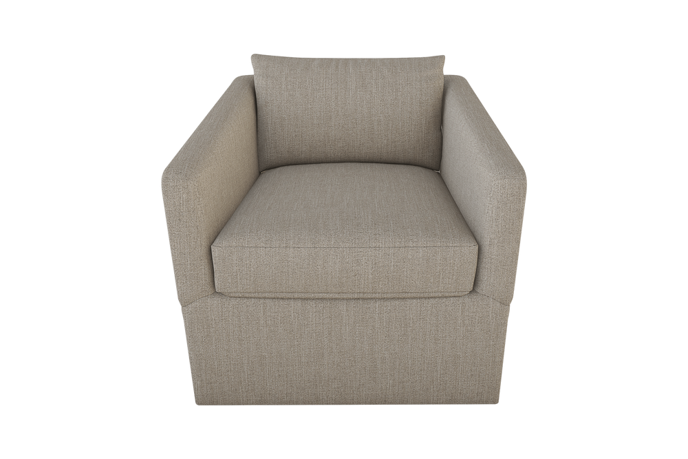 Moss Home Aston Swivel Chair: Cozy Cement Fabric With Plush Down Feather Cushions For Ultimate Comfort Cement 99% Polyester,1% Polyester Chenille Asto-cha-33-lowcem