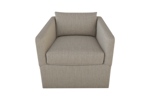 Moss Home Aston Swivel Chair: Cozy Cement Fabric With Plush Down Feather Cushions For Ultimate Comfort Cement 99% Polyester,1% Polyester Chenille Asto-cha-33-lowcem