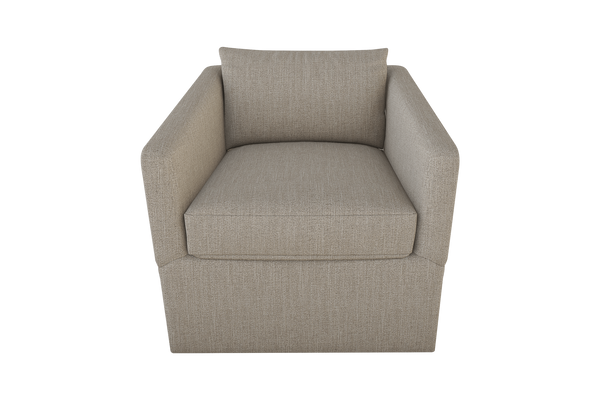 Moss Home Aston Swivel Chair: Cozy Cement Fabric With Plush Down Feather Cushions For Ultimate Comfort Cement 99% Polyester,1% Polyester Chenille Asto-cha-33-lowcem