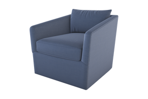 Moss Home Aston Swivel Chair - Transitional Design With Plush Down Feather Cushions For Ultimate Comfort Indigo 100% Polyester Asto-cha-33-offind