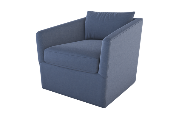 Moss Home Aston Swivel Chair - Transitional Design With Plush Down Feather Cushions For Ultimate Comfort Indigo 100% Polyester Asto-cha-33-offind