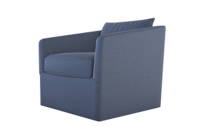 Moss Home Aston Swivel Chair - Transitional Design With Plush Down Feather Cushions For Ultimate Comfort Indigo 100% Polyester Asto-cha-33-offind