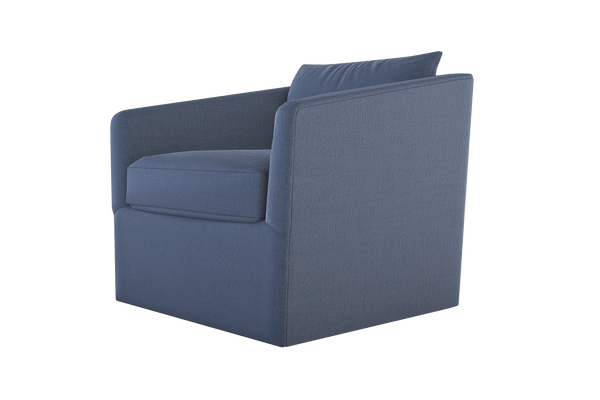 Moss Home Aston Swivel Chair - Transitional Design With Plush Down Feather Cushions For Ultimate Comfort Indigo 100% Polyester Asto-cha-33-offind