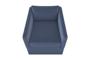 Moss Home Aston Swivel Chair - Transitional Design With Plush Down Feather Cushions For Ultimate Comfort Indigo 100% Polyester Asto-cha-33-offind
