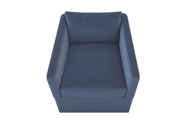 Moss Home Aston Swivel Chair - Transitional Design With Plush Down Feather Cushions For Ultimate Comfort Indigo 100% Polyester Asto-cha-33-offind