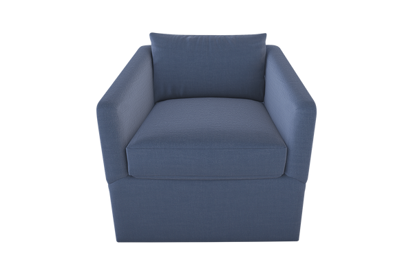Moss Home Aston Swivel Chair - Transitional Design With Plush Down Feather Cushions For Ultimate Comfort Indigo 100% Polyester Asto-cha-33-offind