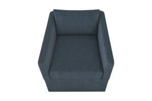 Moss Home Aston Swivel Chair - Cozy Down Feather Cushions & Elegant Angled Arms For Ultimate Comfort And Style Denim 54% Polyester 36% Viscose 10% Linen Asto-cha-33-shoden