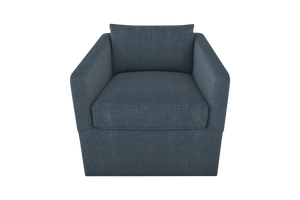 Moss Home Aston Swivel Chair - Cozy Down Feather Cushions & Elegant Angled Arms For Ultimate Comfort And Style Denim 54% Polyester 36% Viscose 10% Linen Asto-cha-33-shoden