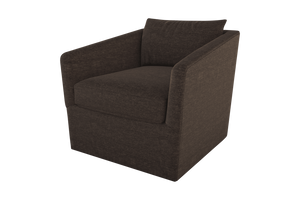 Moss Home Aston Swivel Chair - Cozy Down Feather Cushions & Elegant Angled Arms For Ultimate Comfort And Style Espresso 54% Polyester 36% Viscose 10% Linen Asto-cha-33-shoesp