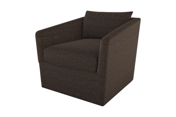 Moss Home Aston Swivel Chair - Cozy Down Feather Cushions & Elegant Angled Arms For Ultimate Comfort And Style Espresso 54% Polyester 36% Viscose 10% Linen Asto-cha-33-shoesp