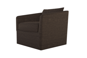 Moss Home Aston Swivel Chair - Cozy Down Feather Cushions & Elegant Angled Arms For Ultimate Comfort And Style Espresso 54% Polyester 36% Viscose 10% Linen Asto-cha-33-shoesp