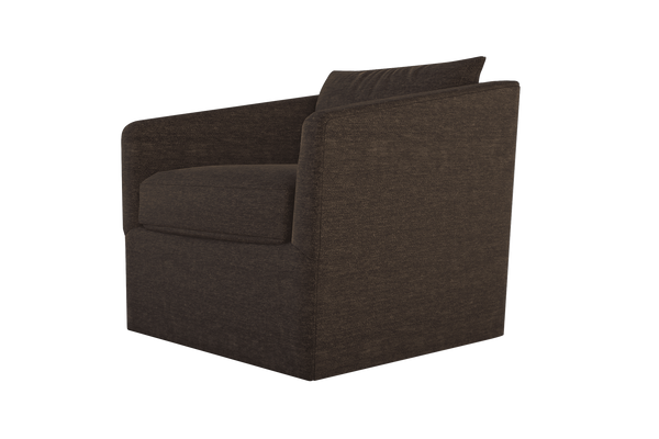 Moss Home Aston Swivel Chair - Cozy Down Feather Cushions & Elegant Angled Arms For Ultimate Comfort And Style Espresso 54% Polyester 36% Viscose 10% Linen Asto-cha-33-shoesp