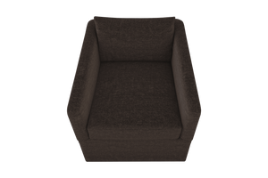 Moss Home Aston Swivel Chair - Cozy Down Feather Cushions & Elegant Angled Arms For Ultimate Comfort And Style Espresso 54% Polyester 36% Viscose 10% Linen Asto-cha-33-shoesp