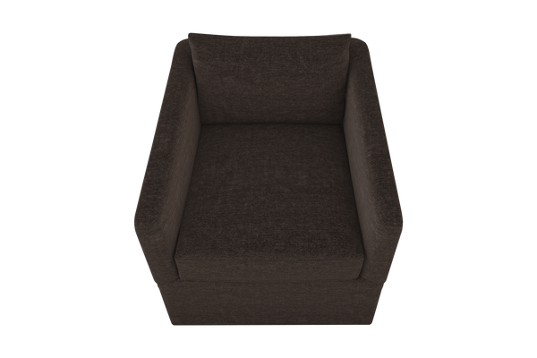 Moss Home Aston Swivel Chair - Cozy Down Feather Cushions & Elegant Angled Arms For Ultimate Comfort And Style Espresso 54% Polyester 36% Viscose 10% Linen Asto-cha-33-shoesp