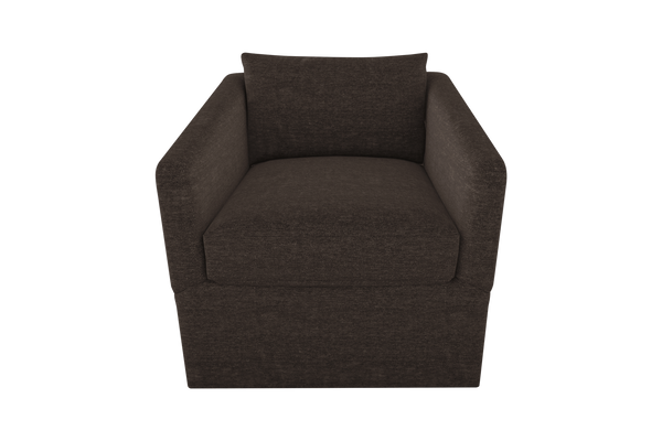 Moss Home Aston Swivel Chair - Cozy Down Feather Cushions & Elegant Angled Arms For Ultimate Comfort And Style Espresso 54% Polyester 36% Viscose 10% Linen Asto-cha-33-shoesp