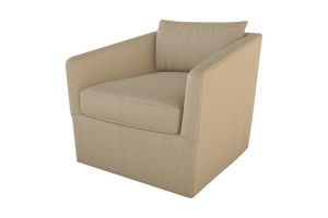Moss Home Aston Swivel Chair - Cozy Down Feather Cushions & Elegant Angled Arms For Ultimate Comfort And Style Sand 54% Polyester 36% Viscose 10% Linen Asto-cha-33-shosan