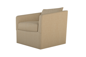 Moss Home Aston Swivel Chair - Cozy Down Feather Cushions & Elegant Angled Arms For Ultimate Comfort And Style Sand 54% Polyester 36% Viscose 10% Linen Asto-cha-33-shosan