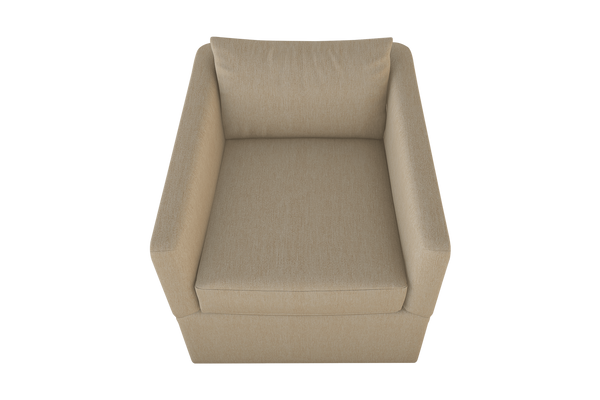 Moss Home Aston Swivel Chair - Cozy Down Feather Cushions & Elegant Angled Arms For Ultimate Comfort And Style Sand 54% Polyester 36% Viscose 10% Linen Asto-cha-33-shosan