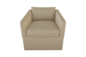 Moss Home Aston Swivel Chair - Cozy Down Feather Cushions & Elegant Angled Arms For Ultimate Comfort And Style Sand 54% Polyester 36% Viscose 10% Linen Asto-cha-33-shosan