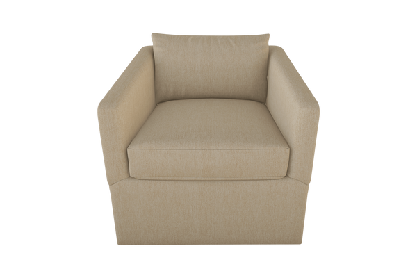 Moss Home Aston Swivel Chair - Cozy Down Feather Cushions & Elegant Angled Arms For Ultimate Comfort And Style Sand 54% Polyester 36% Viscose 10% Linen Asto-cha-33-shosan