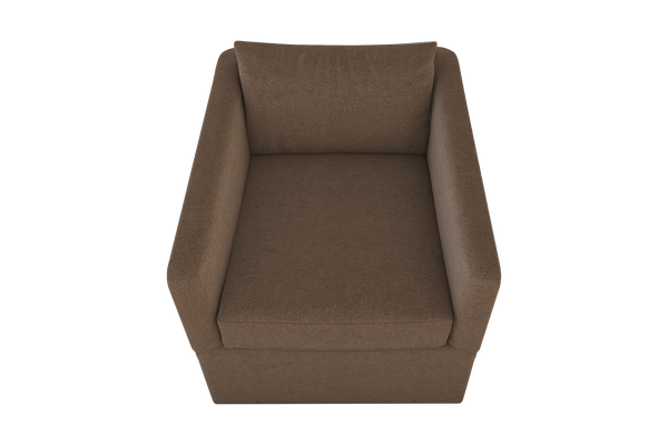 Moss Home Aston Swivel Chair - Embrace Comfort With Plush Down Feather Cushions And Stylish Angled Arms Cafe 100% Polyester Asto-cha-33-stucaf