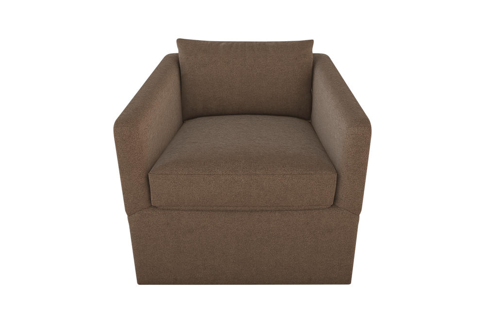 Moss Home Aston Swivel Chair - Embrace Comfort With Plush Down Feather Cushions And Stylish Angled Arms Cafe 100% Polyester Asto-cha-33-stucaf
