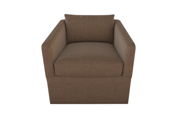 Moss Home Aston Swivel Chair - Embrace Comfort With Plush Down Feather Cushions And Stylish Angled Arms Cafe 100% Polyester Asto-cha-33-stucaf
