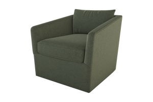 Moss Home Aston Swivel Chair - Embrace Comfort With Plush Down Feather Cushions And Stylish Angled Arms Forest 100% Polyester Asto-cha-33-stufor
