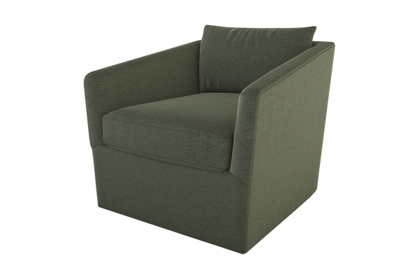 Moss Home Aston Swivel Chair - Embrace Comfort With Plush Down Feather Cushions And Stylish Angled Arms Forest 100% Polyester Asto-cha-33-stufor