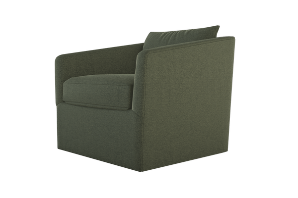 Moss Home Aston Swivel Chair - Embrace Comfort With Plush Down Feather Cushions And Stylish Angled Arms Forest 100% Polyester Asto-cha-33-stufor