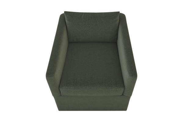 Moss Home Aston Swivel Chair - Embrace Comfort With Plush Down Feather Cushions And Stylish Angled Arms Forest 100% Polyester Asto-cha-33-stufor