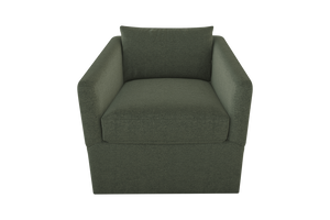 Moss Home Aston Swivel Chair - Embrace Comfort With Plush Down Feather Cushions And Stylish Angled Arms Forest 100% Polyester Asto-cha-33-stufor