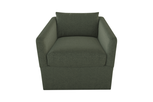 Moss Home Aston Swivel Chair - Embrace Comfort With Plush Down Feather Cushions And Stylish Angled Arms Forest 100% Polyester Asto-cha-33-stufor