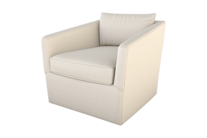 Moss Home Aston Swivel Chair - Embrace Comfort With Plush Down Feather Cushions And Stylish Angled Arms Ivory 100% Polyester Asto-cha-33-stuivo