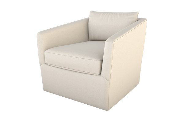Moss Home Aston Swivel Chair - Embrace Comfort With Plush Down Feather Cushions And Stylish Angled Arms Ivory 100% Polyester Asto-cha-33-stuivo