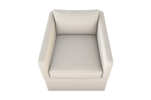 Moss Home Aston Swivel Chair - Embrace Comfort With Plush Down Feather Cushions And Stylish Angled Arms Ivory 100% Polyester Asto-cha-33-stuivo