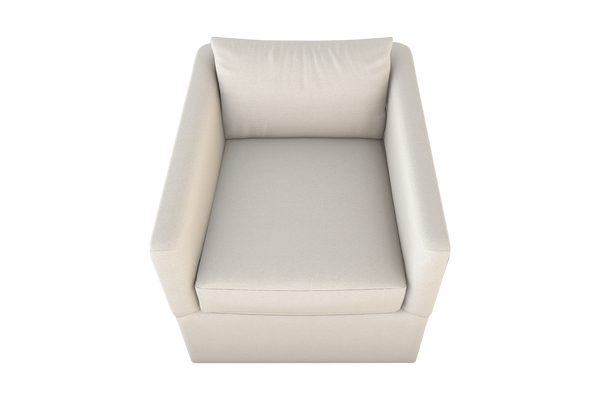 Moss Home Aston Swivel Chair - Embrace Comfort With Plush Down Feather Cushions And Stylish Angled Arms Ivory 100% Polyester Asto-cha-33-stuivo