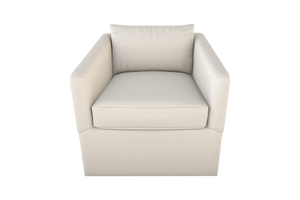 Moss Home Aston Swivel Chair - Embrace Comfort With Plush Down Feather Cushions And Stylish Angled Arms Ivory 100% Polyester Asto-cha-33-stuivo