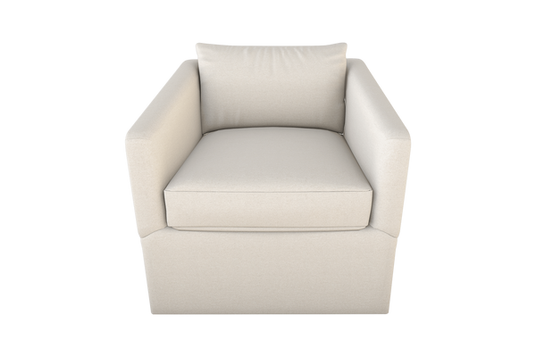 Moss Home Aston Swivel Chair - Embrace Comfort With Plush Down Feather Cushions And Stylish Angled Arms Ivory 100% Polyester Asto-cha-33-stuivo
