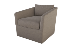 Moss Home Aston Swivel Chair - Embrace Comfort With Plush Down Feather Cushions And Stylish Angled Arms Mushroom 62% Polyprpoylene,38% Polyester Asto-cha-33-stumus
