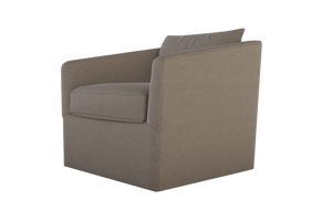 Moss Home Aston Swivel Chair - Embrace Comfort With Plush Down Feather Cushions And Stylish Angled Arms Mushroom 62% Polyprpoylene,38% Polyester Asto-cha-33-stumus