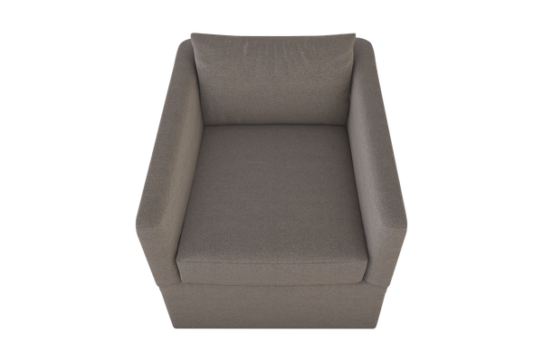 Moss Home Aston Swivel Chair - Embrace Comfort With Plush Down Feather Cushions And Stylish Angled Arms Mushroom 62% Polyprpoylene,38% Polyester Asto-cha-33-stumus