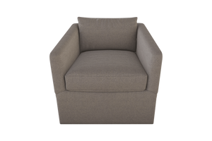 Moss Home Aston Swivel Chair - Embrace Comfort With Plush Down Feather Cushions And Stylish Angled Arms Mushroom 62% Polyprpoylene,38% Polyester Asto-cha-33-stumus