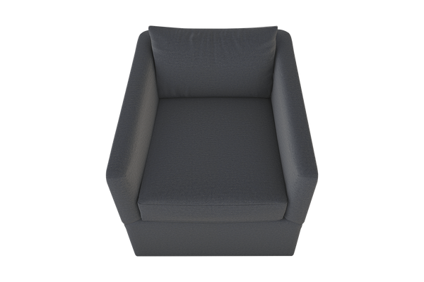 Moss Home Aston Swivel Chair - Embrace Comfort With Plush Down Feather Cushions And Stylish Angled Arms Slate 62% Polyprpoylene,38% Polyester Asto-cha-33-stusla